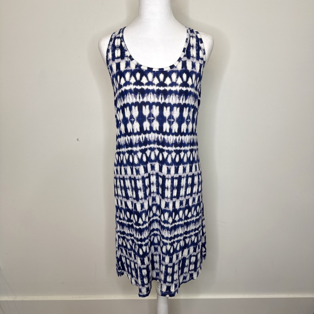 Soma Cool Nights Tank Sleep Shirt Tie Dye Sleep Dress Lounge Night Gown Blue S